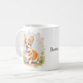 Süßer roter Pembroke Welsh Corgi Hund Kaffeetasse (Vorderseite Links)