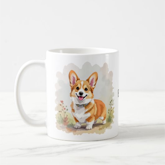 Süßer roter Pembroke Welsh Corgi Hund Kaffeetasse (Links)