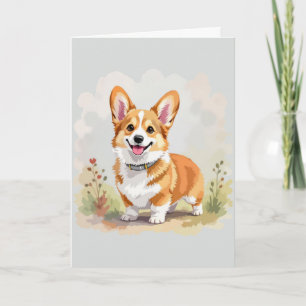 Süßer roter Pembroke Welsh Corgi Hund Karte