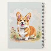Süßer roter Pembroke Welsh Corgi Hund Planer (Rückseite)