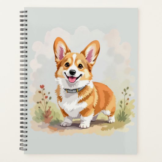 Süßer roter Pembroke Welsh Corgi Hund Planer (Vorderseite)