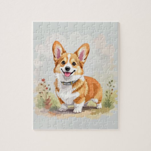 Süßer roter Pembroke Welsh Corgi Hund Puzzle (Vertikal)