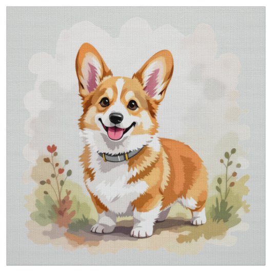 Süßer roter Pembroke Welsh Corgi Hund Stoff (Muster)