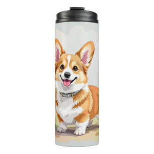Süßer roter Pembroke Welsh Corgi Hund Thermosbecher