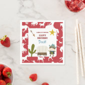 Süßer roter Pferd-Cowboy-Junge-Geburtstag Serviette (Beispiel)