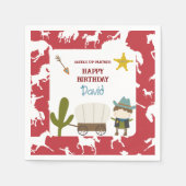 Süßer roter Pferd-Cowboy-Junge-Geburtstag Serviette (Vorderseite)