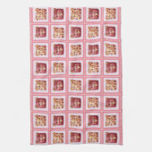 Süßer Roter Samt Patchwork-Keks-Teddybär Geschirrtuch (Vertikal)