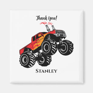 Süßer roter schwarzer Name Monster Truck Danke Magnet