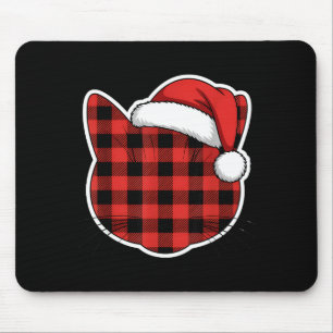 Süßer Roter Und Schwarzer Buffalo-Karo Katzen-Weih Mousepad