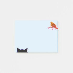 Süßer roter Vogel und Katze Post-it Klebezettel