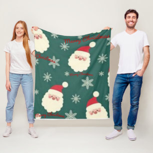 Süßer roter Weihnachts-Santa grüner Fleece