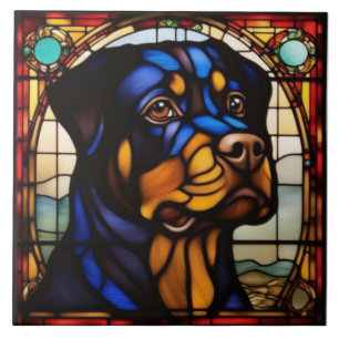 Süßer Rottweiler-Dekorationskeramikfliese Fliese