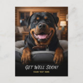 Süßer Rottweiler Gute Besserung Postkarte (Vorderseite)