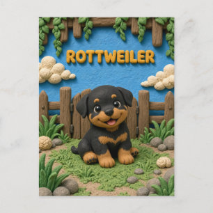 Süßer Rottweiler-Welpe, Babyhund Postkarte