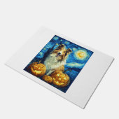 Süßer Rough Collie Hund Halloween Jack O Lantern K Fußmatte (Schrägansicht)