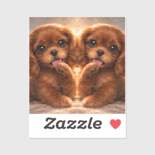 Süßer Ruby Cavalier Spaniel Aufkleber (Blatt)