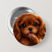 Süßer Ruby Cavalier Spaniel Button (Vorne & Hinten)