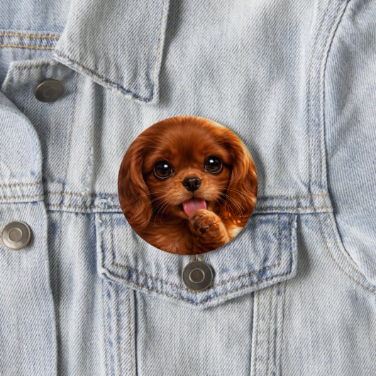 Süßer Ruby Cavalier Spaniel Button (Beispiel)