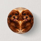 Süßer Ruby Cavalier Spaniel Button (Vorderseite)