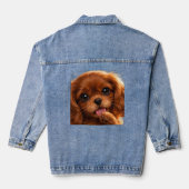 Süßer Ruby Cavalier Spaniel Jeansjacke (Rückseite)