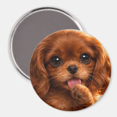 Süßer Ruby Cavalier Spaniel Magnet (Vorderseite/Rückseite)