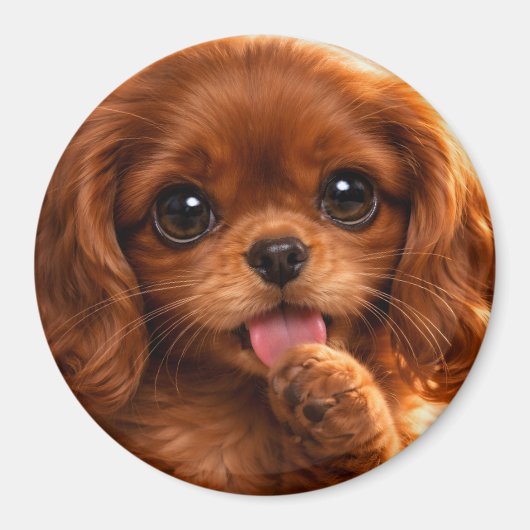 Süßer Ruby Cavalier Spaniel Magnet (Vorne)
