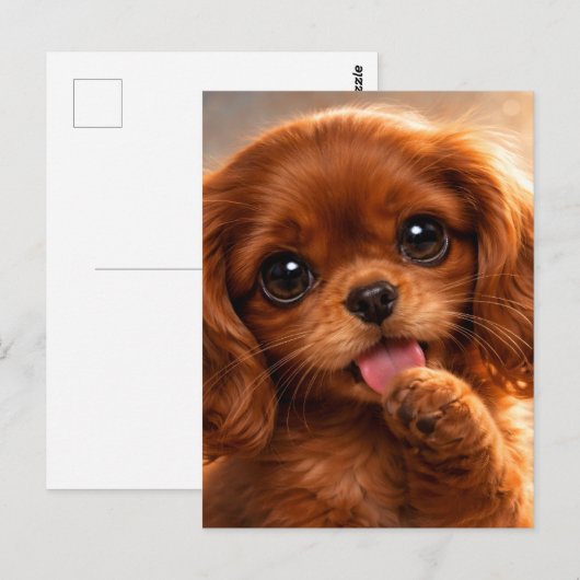 Süßer Ruby Cavalier Spaniel Postkarte (Vorne/Hinten)