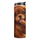 Süßer Ruby Cavalier Spaniel Thermosbecher (Nach links gedreht)