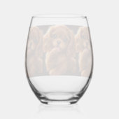 Süßer Ruby Cavalier Spaniel Weinglas Ohne Stiel (Vorderseite)