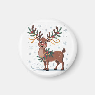 Süßer Rudolf mit goldenen Akzenten Magnet