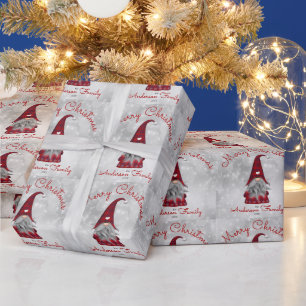 Süßer rustikaler personalisierter Frohe Weihnachte Geschenkpapier