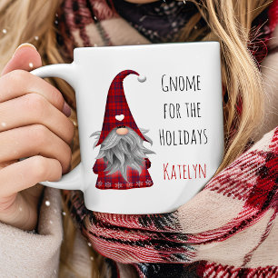 Süßer rustikaler personalisierter Weihnachts-Gnom- Kaffeetasse