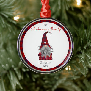 Süßer rustikaler personalisierter Weihnachts-Gnom- Ornament Aus Metall