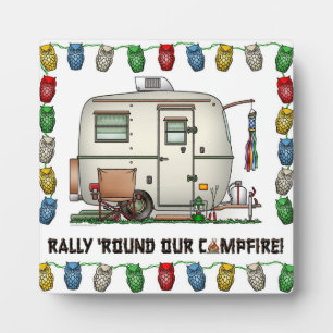 Süßer RV Vintage Glas Ei Camper Reisemobil Fotoplatte