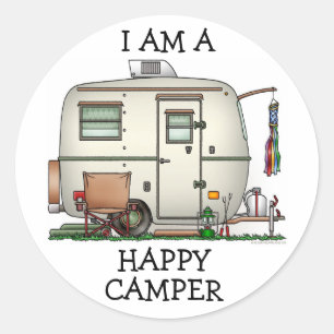 Süßer RV Vintage Glas Ei Camper Reisemobil Runder Aufkleber