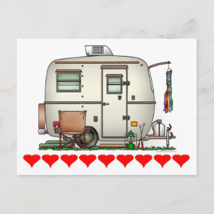 Süßer RV Vintage Glas Ei Camper Reisewagen Postkarte