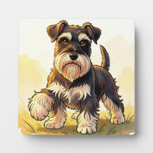 Süßer Salz-und-Pfeffer-Schnauzer-Welpe  Fotoplatte