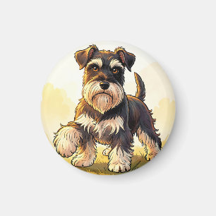 Süßer Salz-und-Pfeffer-Schnauzer-Welpe Magnet