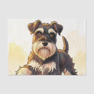 Süßer Salz-und-Pfeffer-Schnauzer-Welpe Seidenpapier