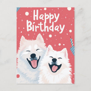 Süßer Samojede Alles Gute zum Geburtstag Postkarte