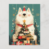 Süßer Samojede-Hund mit Weihnachten (Vorderseite)