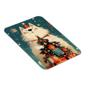 Süßer Samojede-Hund mit Weihnachtsfeiertag Magnet (Rechte Seite)