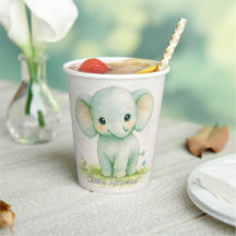 Süßer sanfter Riesen-Elefanten-Aquarell-Baby-Party
