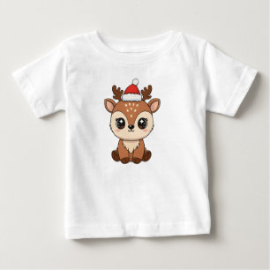 Süßer Santa-Babyhirsch Baby T-shirt