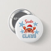 Süßer Santa Claws Lustiger Weihnachtskrebs Feierta Button (Vorne & Hinten)