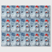 Süßer Santa Eichhörnchen Weihnachtsdecoupage oder Geschenkpapier (Flach)