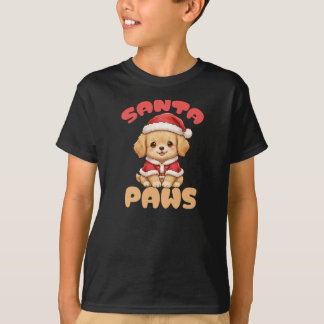Süßer Santa Paws Weihnachten T-Shirt