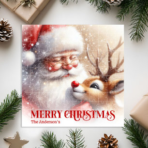 Süßer Santa Rudolph Weihnachtsrätsel für Kinder Puzzle