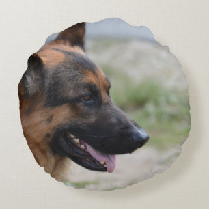 Süßer Schäferhund-Hund Rundes Kissen