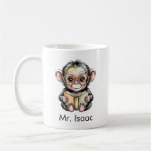 Süßer Schimpanse liest ein Buch Custom Kaffeetasse (Links)